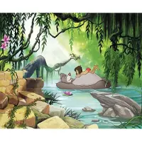 Overig Fototapete "Jungle Book Swimming with Baloo - Größe 368 x 254 cm" bedruckt glatt Kinderzimmer