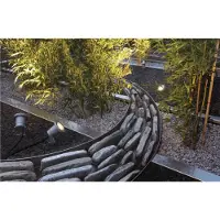 SLV 227418 Nautilus Spike LED garden spotlight LED (monochrome), Energy-saving bulb, HV halogen GU10 35 W Silver-grey