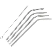 Barprofessional Metall-strohhalme 6mm 4 Stück Silber
