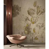Kek Amsterdam Fresco Flowers Tapete FU-051 - 194,8x280cm gold/beige