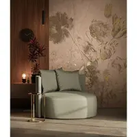 Kek Amsterdam Fresco Flowers Tapete FU-054 - 194,8x280cm Gold/Nude