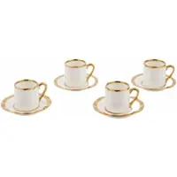 Pols Potten Espressotasse Golden Finds White (Set von 4)