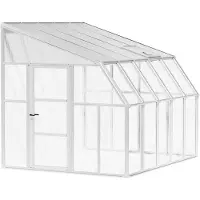 RION Kunststoff Anlehngewächshaus Sun Room 45 Weiß 322x258x266 cm