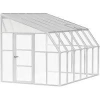 RION Kunststoff Anlehngewächshaus Sun Room 46 Weiß 384x258x266 cm