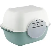 MyPet Katzentoilette mit Haube Bella – 56 x 39,5 x 38 cm – Katzenklo mit Schwingtür und Aktivkohlefilter – geruchsdicht & aus recyceltem Kunststoff