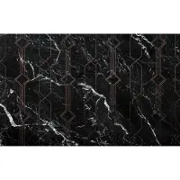 Overig Vliestapete "Digitaldruck Vlies - Marble Black - Größe 400 x 250 cm" bedruckt glatt Wohnzimmer, Schlafzimmer