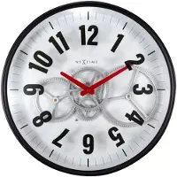 Nextime Modern Gear, Wand, Quarzuhr, Rund, Schwarz, Weiß, AA, 36 cm