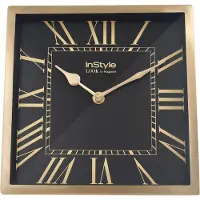 InStyle Look by Kayoom | Tischuhr Era quadratisch goldfarben Eisen 21x21x3 cm | NADUVI