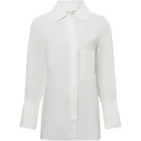 Marc O'Polo Hemdbluse aus Leinen Damen weiß, 40 744688-0001-00400