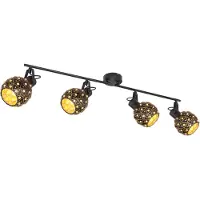 Globo Lighting Strahler Metall schwarz matt, 4x E27