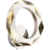 Globo Lighting Wandleuchte Metall verchromt, Acrylkristalle rauchfarben, klar, Wippschalter am Artikel, BxH: 240x255mm, AL: 100mm, inkl. LED 8W 230V, 900lm Source, 180lm Output, 4000K
