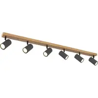 Globo Lighting Strahler Metall holzoptik, 6x GU10