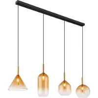 Globo Lighting Hängeleuchte Metall schwarz matt, 4x G9 LED