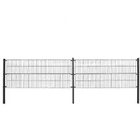 HOME DELUXE Doppelstabmattenzaun MORATA Höhe: 200 cm / Länge: 50 m ohne Eckpfosten I Gartenzaun, Mattenzaun