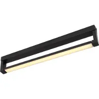 Globo Lighting Wandleuchte Metall schwarz matt, Kunststoff opal, satiniert, Dreh-/Schwenkbar, IP44, Spiegelleuchte, BxH: 442x30mm, AL: 90mm, inkl. LED 12W 230V, 1530lm Source, 880lm Output, 3000K