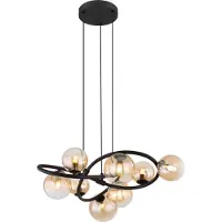 Globo - Hängeleuchte - Tuberius - Messing schwarz - Glas Metall - Ø 65cm - G9 - 56141-8H