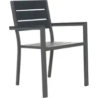 HOME DELUXE - stapelbarer Gartenstuhl MADERA - BxTxH: 56,6 x 57,5 x 85 cm - Stückzahl: 2 - Gestell: anthrazit, Sitzfläche: hellgrau I Campingstuhl Balkonstuhl Terrassenstuhl