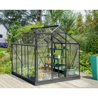 Pergart Vitavia, Gewächshaus "Triton 5000" inkl. Stahlfundament, schwarz, 5,0 m², 3 mm ESG