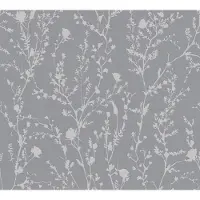 A.S. Création Vliestapete "Casual Living florale Tapete Mustertapete Äste Blattmuster" schimmernd glatt Vliestapete Blumentapete für Schlafzimmer Küche Wohnzimmer Floral Flur