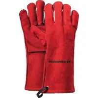 Feuermeister 50173615B Grillhandsschuhe, Leder, Größe 10, rot (1 Paar)