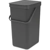 Brabantia Sort & Go Mülleimer / Aufbewahrungsbehälter 16 L - Dunkelgrau