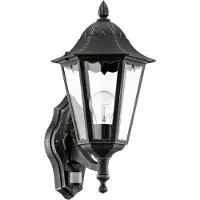 Eglo NAVEDO Wand-/Deckenleuchte Lampe Beleuchtung - L20 x H42,5 x AL28,5 cm - schwarz, silber-patina - IP44