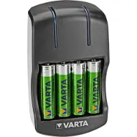 Varta Akku NiMH, Universal Ladegerät, Plug Charger inkl. Akkus, 4x Mignon, AA, 2100mAh