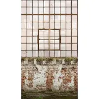 Living Walls Fototapete gemustert matt neutral glatt Fabrikhalle Fenster Tapeten Wohnzimmer Schlafzimmer Küche Design Optik