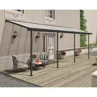 Canopia -Canopia, Aluminium Terrassenüberdachung mit Doppelstegplatten "Sierra", anthrazit, 230 x 670 cm