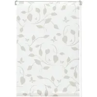 Gardinia EasyFix Rollo mit Blättern weiß beige 75 x 150 cm