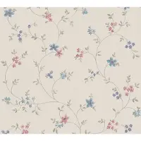 A.S. Création Vliestapete "Landhaustapete mit Blümchen" gemustert matt neutral leicht strukturiert Tapete Floral Blumenranke Tapeten Wohnzimmer Schlafzimmer Küche Design