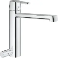 GROHE Spültischarmatur Get | 30198000 | Einhebelmischer mit Geräteanschluss | Mit Schwenkbereich | Absperrventil | Keramikkartusche | Messing verchromt | 09587 7