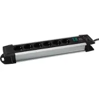 Brennenstuhl -Alu-Line Steckdosenleiste 6-fach 3m H05VV-F 3G1,5, 1391000016