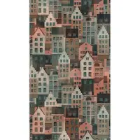 Living Walls Fototapete "Metropolitan Stories. Travel Styles. Tapete mit Gebäuden" gemustert matt neutral glatt Fototapete Skandinavisch Skandi-Stil Häuser Designtapete Tapeten Flur