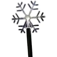 F-H-S International 5x Gartenstecker Schneeflocke 22cm warmweiß 6/18h Timer 1,6m Leuchtstäbe