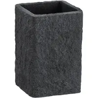 Wenko Zahnbürstenhalter 7Villata,5 x 10 cm aus Polyresin schwarz