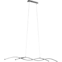 Eglo LED Pendellampe Lasana 2, 2 flammige Pendelleuchte, Hängeleuchte aus Alu, Stahl, Kunststoff, Farbe: Chrom, weiß, L: 120 cm