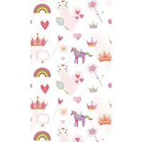 Living Walls Fototapete "Fototapete Mädchenzimmer Prinzessin und Einhörner" gemustert matt neutral glatt Kinder-Tapete Tapeten Kinderzimmer Schlafzimmer modern Design Optik