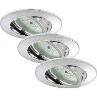 Briloner LED Einbauleuchten chrom 3er-Set 3xLED-Modul 5W
