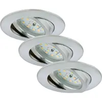 Briloner LED Einbauleuchten alu 3er-Set 3xLED-Modul/5W