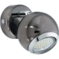 Eglo LED Wandlampe Bimeda, Wandleuchte, Wandstrahler aus Metall in Nickel-Nero und Chrom, Wohnzimmerlampe, Spot inkl. GU10 Leuchtmittel, warmweiß