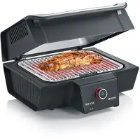 Severin SEVO GT PG 8106 aus Edelstahl, schwarzsilber Elektrogrill Tischgrill Standgrill Grill Barbecue Grill