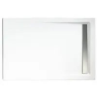 Schulte Duschwannen Komplettset Rinne ExpressPlus 80 x 120 x 2.5 cm weiß glänzend EP202812 04 41