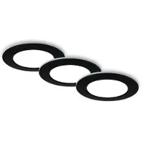 Briloner LED Einbauleuchten Bad 3x5W dimmbar Fernbedienung IP44 schwarz Ø9,2cm
