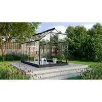 Pergart Vitavia, Gewächshaus "Triton 6200" inkl. Stahlfundament, schwarz, 6,2 m², 3 mm ESG