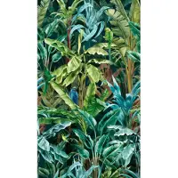 Living Walls Fototapete "Metropolitan Stories. Travel Styles. Tapete Dschungel" gemustert matt neutral glatt Palmenblätter Fototapete Floral Tapeten Wohnzimmer Schlafzimmer Küche