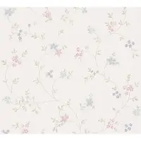 A.S. Création Vliestapete "Landhaustapete mit Blümchen" gemustert matt neutral leicht strukturiert Tapete Floral Blumenranke Tapeten Wohnzimmer Schlafzimmer Küche Design