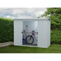 Yardmaster , Metall-Gerätehaus "Titanium" Modell 64, silber, 1,91 m², mit Bodenrahmen
