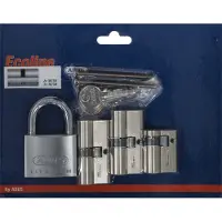 ABUS Türzylinder, aus Metall, 95 mm Breite, silberfarben