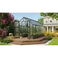 Pergart Vitavia, Aktionsangebot (inkl. 100 Euro Zubehör): Gewächshaus "Olymp 11500", schwarz, 11,5 m², 6 mm HKP